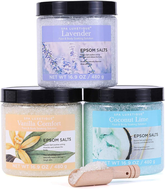 Indulge in Relaxation: Luxetique Epsom Bath Salts Gift Set for Her - Perfect for Mother's Day & Christmas!