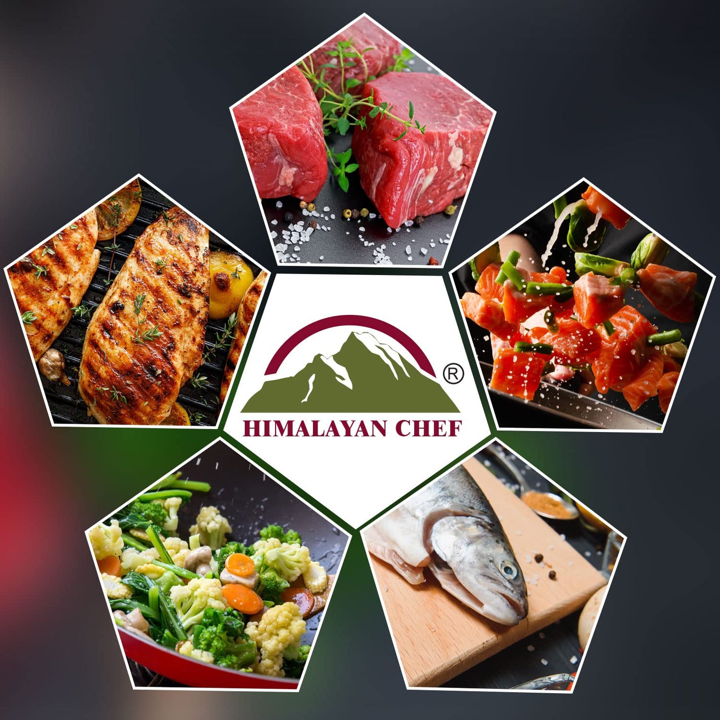 Himalayan Chef Pink Himalayan Salt, Fine Grain - 6 Lbs (6 X 1 Lb Bags), Pure, Natural, Kosher Certified, Non-Gmo, Perfect for Cooking, Seasoning, and Baking