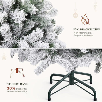 Transform your holidays with our 9-Foot Snow Flocked Prelit Christmas Tree! 🎄✨ Easy setup with a remote and stunning hinged pine design! #HolidayMagic #ChristmasTree