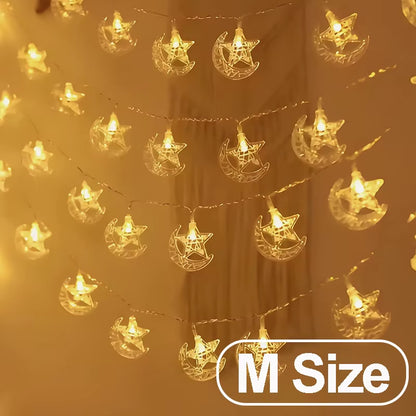 Sparkling 1-10M Christmas Snowflake & Moon Star String Lights for Your Festive Decor! Perfect for Parties, Trees, and Gardens!