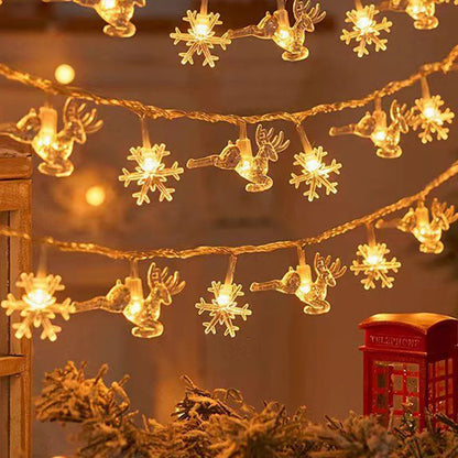 Sparkling 1-10M Christmas Snowflake & Moon Star String Lights for Your Festive Decor! Perfect for Parties, Trees, and Gardens!