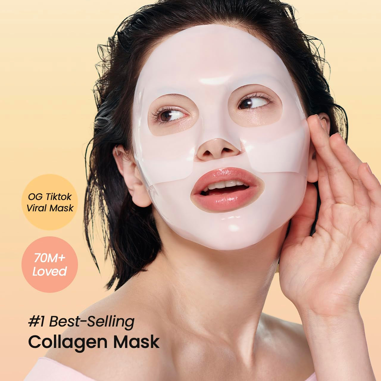 Bio-Collagen Real Deep Mask, Hydrating Overnight Hydrogel Mask, Pore Minimizing, Elasticity, Plumping Improvement, Korean Skincare, Stocking Stuffers for Teen Girls | 1.19Oz(34G) X 4Ea