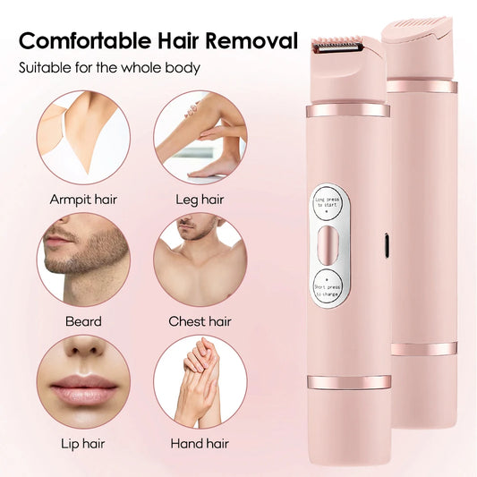 Say goodbye to unwanted hair with our Dual-Head Electric Shaver! Perfect for bikini, underarm, and facial areas—get smooth skin effortlessly! 🌟✨ #HairRemoval #BeautyEssentials