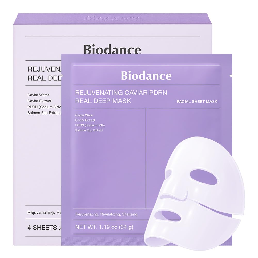 Bio-Collagen Real Deep Mask, Hydrating Overnight Hydrogel Mask, Pore Minimizing, Elasticity, Plumping Improvement, Korean Skincare, Stocking Stuffers for Teen Girls | 1.19Oz(34G) X 4Ea