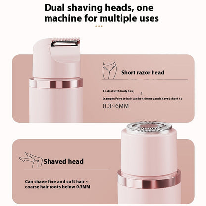 Say goodbye to unwanted hair with our Dual-Head Electric Shaver! Perfect for bikini, underarm, and facial areas—get smooth skin effortlessly! 🌟✨ #HairRemoval #BeautyEssentials