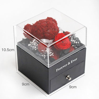 Unforgettable Eternal Flower Gift Box: Roses, Bear, Jewelry & More for Birthdays & Valentine's Day! 🌹🎁💖
