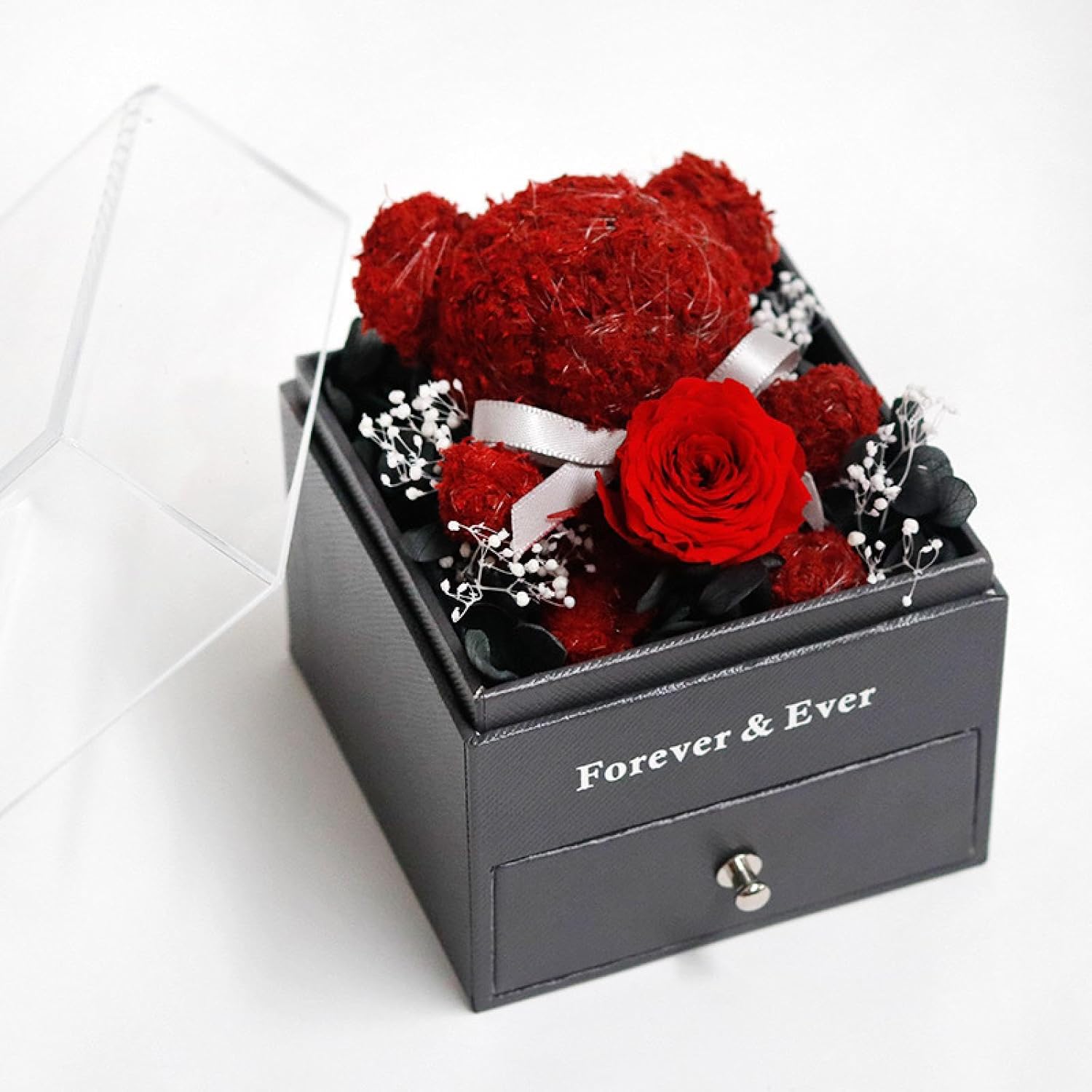 Unforgettable Eternal Flower Gift Box: Roses, Bear, Jewelry & More for Birthdays & Valentine's Day! 🌹🎁💖