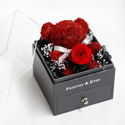 Unforgettable Eternal Flower Gift Box: Roses, Bear, Jewelry & More for Birthdays & Valentine's Day! 🌹🎁💖