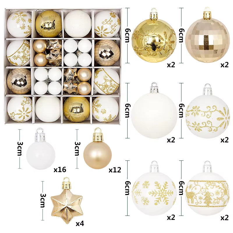 Get Festive with 44Pcs 6CM Christmas Ball Ornaments for Your Tree! Perfect for Home Decor & New Year Celebrations! 🎄✨ #ChristmasDecor #PartySupplies