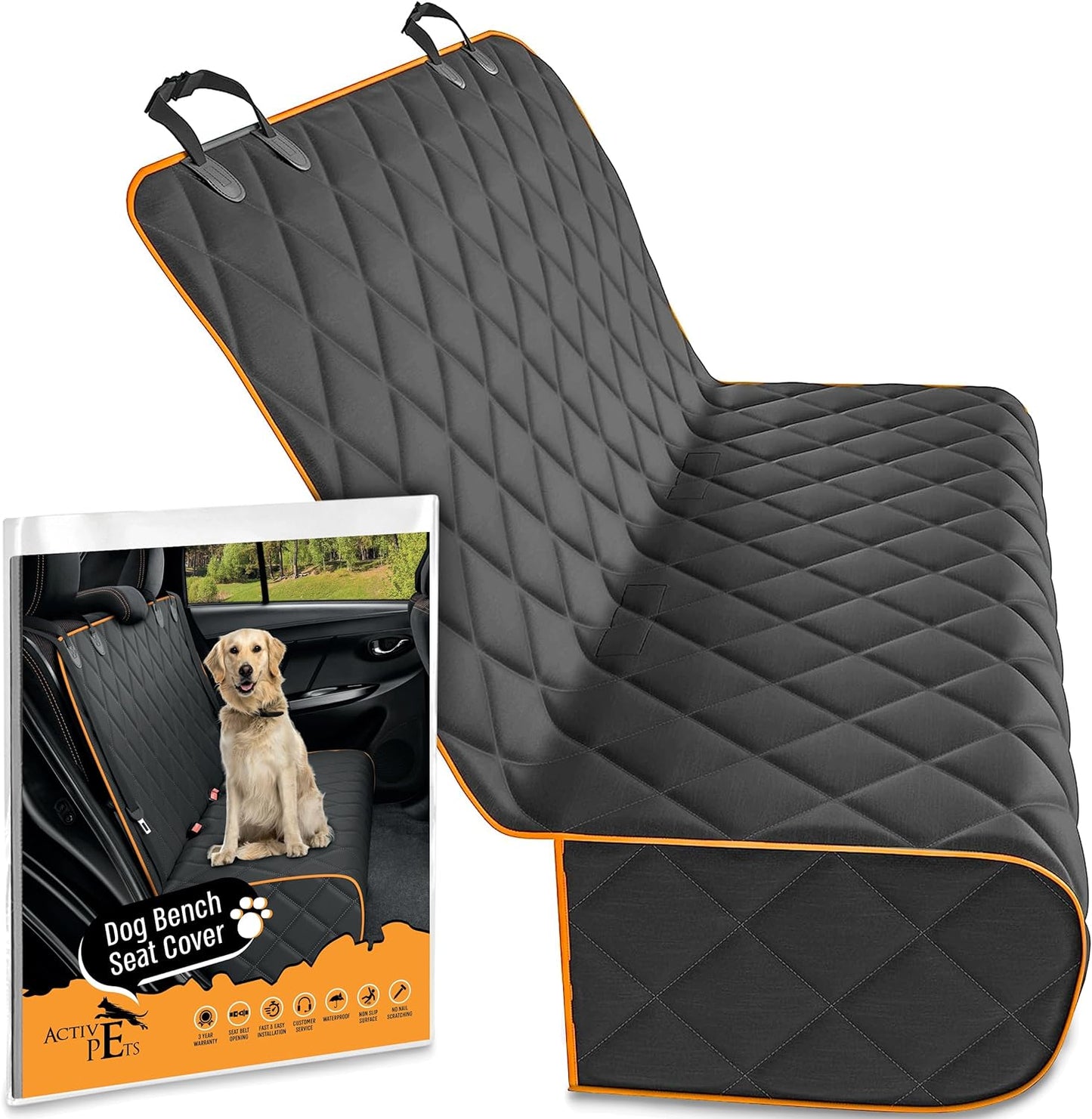 Keep Your Car Clean with Our Durable Black Dog Seat Cover! 🐾 Waterproof, Scratch Resistant, and Machine Washable - Perfect for Pet Lovers! 🚗✨
