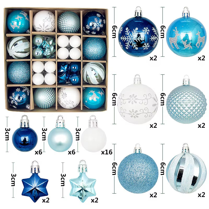 Get Festive with 44Pcs 6CM Christmas Ball Ornaments for Your Tree! Perfect for Home Decor & New Year Celebrations! 🎄✨ #ChristmasDecor #PartySupplies