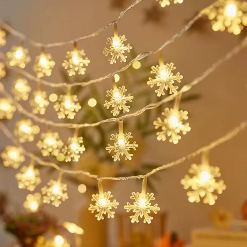 Sparkling 1-10M Christmas Snowflake & Moon Star String Lights for Your Festive Decor! Perfect for Parties, Trees, and Gardens!
