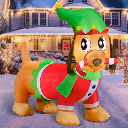 Get into the holiday spirit with our adorable 5 FT Christmas Puppy Inflatable! 🎄🐶 Perfect for your yard or indoor decor, this self-inflating cutie lights up with built-in LEDs!✨ #ChristmasDecor #InflatablePuppy #HolidayVibes