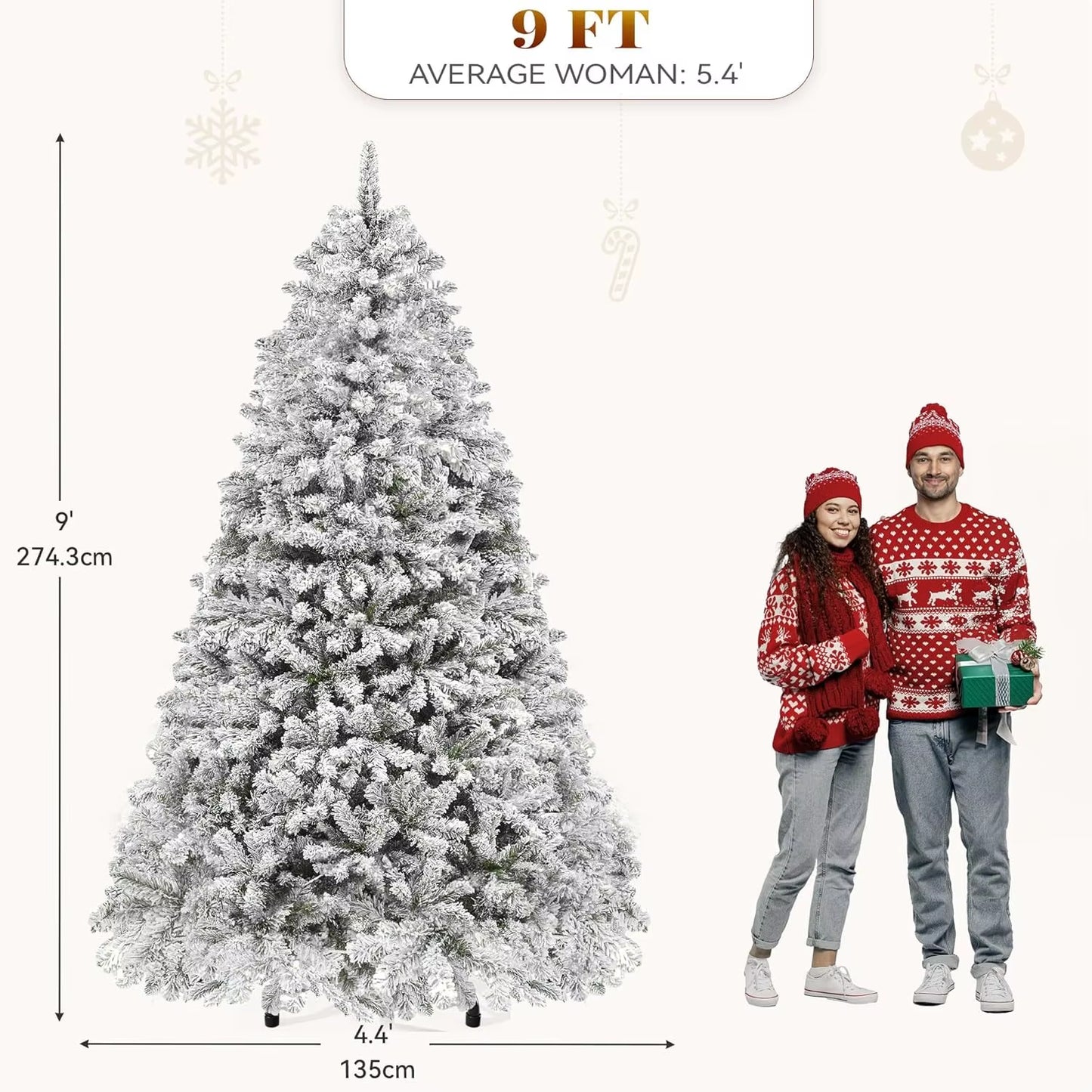 Transform your holidays with our 9-Foot Snow Flocked Prelit Christmas Tree! 🎄✨ Easy setup with a remote and stunning hinged pine design! #HolidayMagic #ChristmasTree