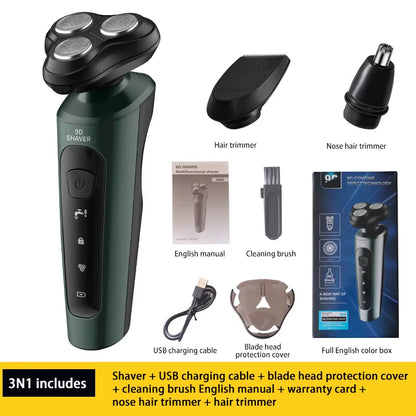 Upgrade your grooming game with our waterproof electric shaver! Perfect for wet or dry use, this rechargeable rotary trimmer delivers a smooth shave every time. #GroomingEssentials #ElectricShaver