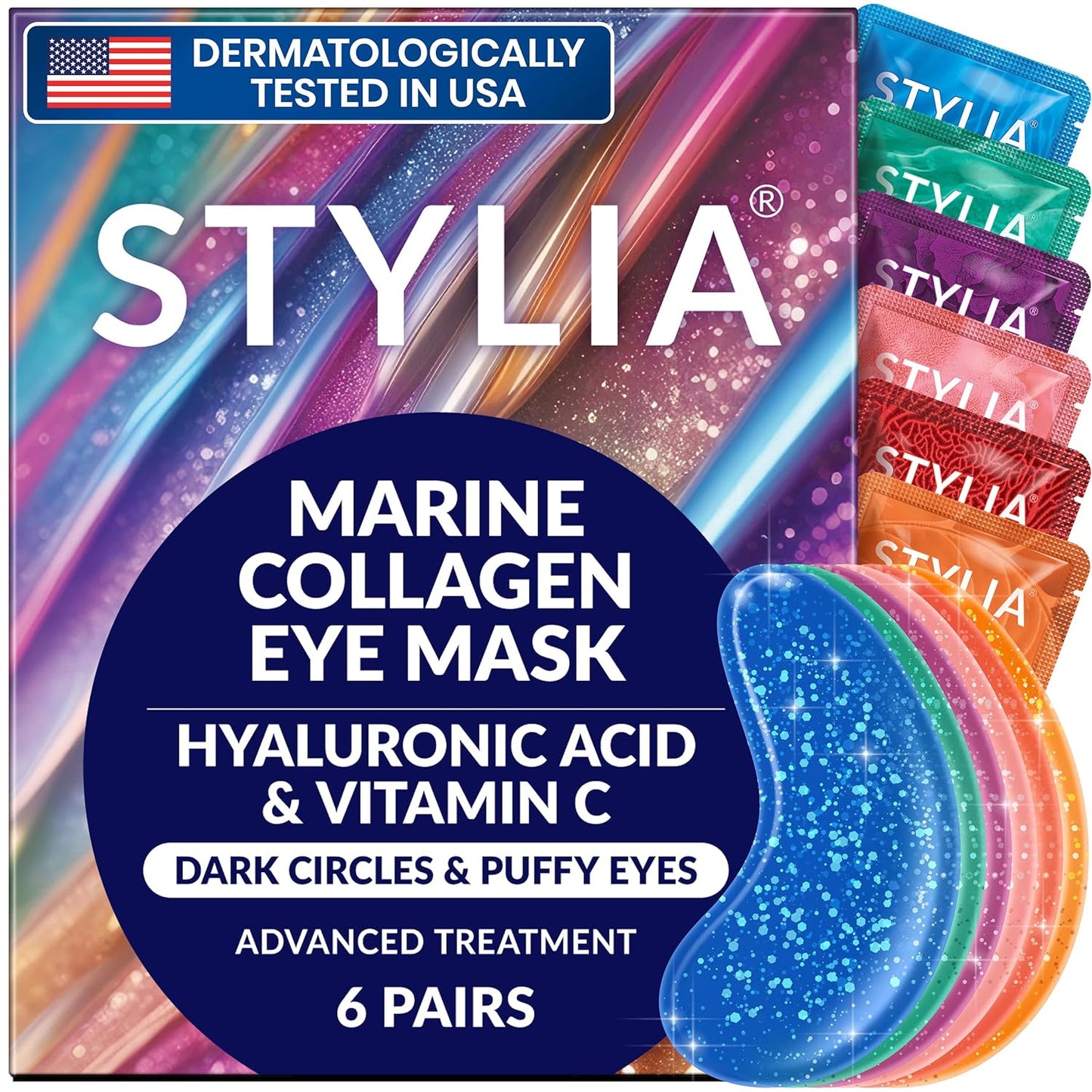 Revitalize Your Eyes! 🌟 Try Stylia's Vegan Collagen & Vitamin C Under Eye Patches for Dark Circles & Puffiness - 30 Pairs of Hydrating Magic! 💧✨ #SkincareGoals #CrueltyFree