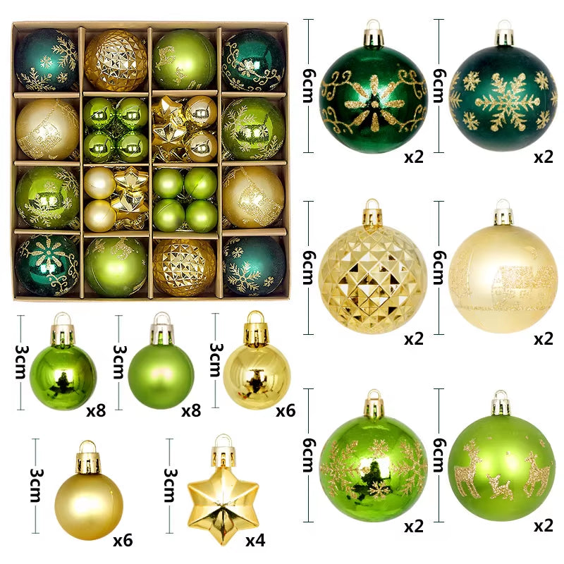 Get Festive with 44Pcs 6CM Christmas Ball Ornaments for Your Tree! Perfect for Home Decor & New Year Celebrations! 🎄✨ #ChristmasDecor #PartySupplies