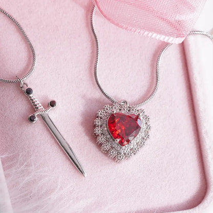 Slay the Style Game with Our Gothic Punk Heart Dagger Necklace! 💖🗡️ Perfect for Couples & Besties! #FashionJewelry #GothicStyle