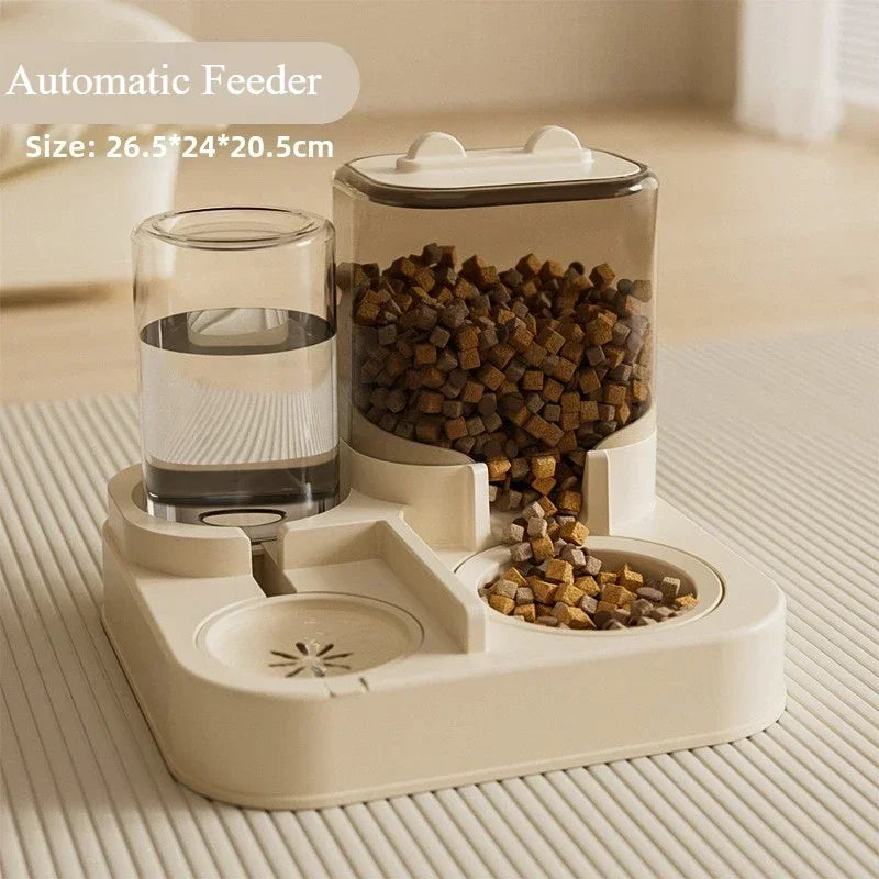 Upgrade your pet's mealtime with our Automatic Cat Feeder & Water Fountain Set! 🐾💧 Perfect for both cats and dogs, made from food-grade plastic with a convenient gravity feed design! 🐱🐶✨