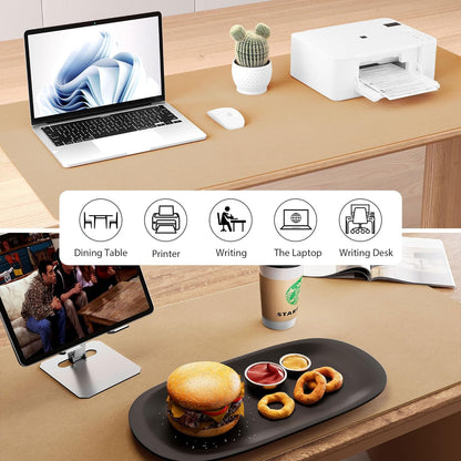 Aothia Dual-Sided Desk Pad - Leather Desk Mat, Natural Cork Desk Pad Protector, Large Mouse Pad for Desk, Waterproof Desk Blotter Pad, Desk Writing Pad for Office Work/Home, Apricot(25.6"X13.7")