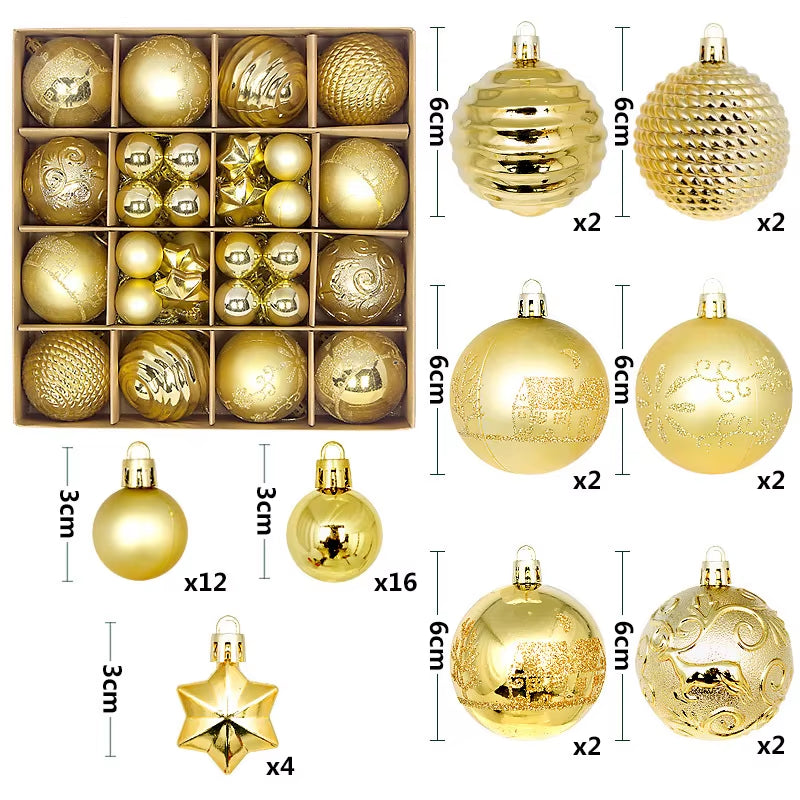 Get Festive with 44Pcs 6CM Christmas Ball Ornaments for Your Tree! Perfect for Home Decor & New Year Celebrations! 🎄✨ #ChristmasDecor #PartySupplies