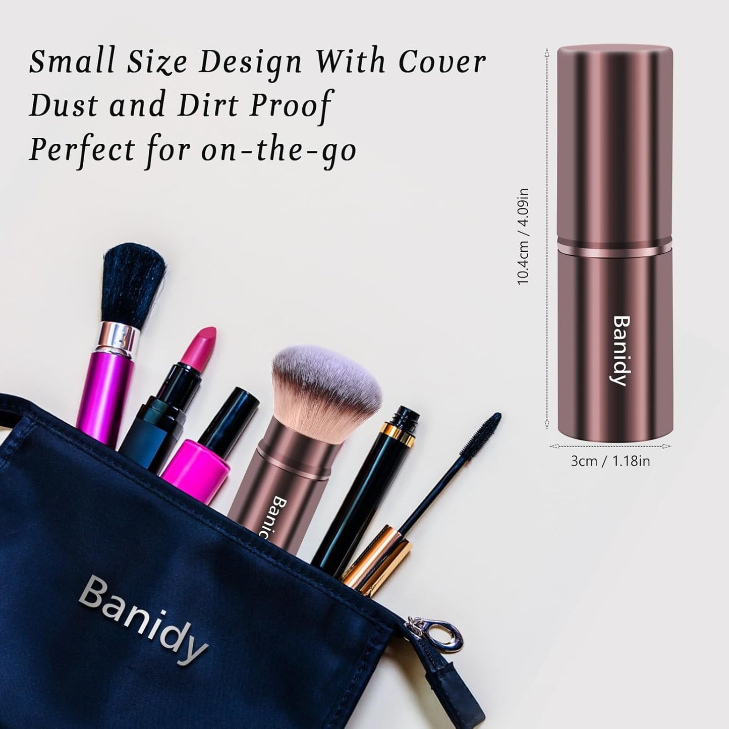 Get Flawless Skin On-the-Go with Our Retractable Kabuki Makeup Brush! Perfect for Foundation, Blush, and Bronzer - Cruelty-Free & Travel-Friendly!💖✨