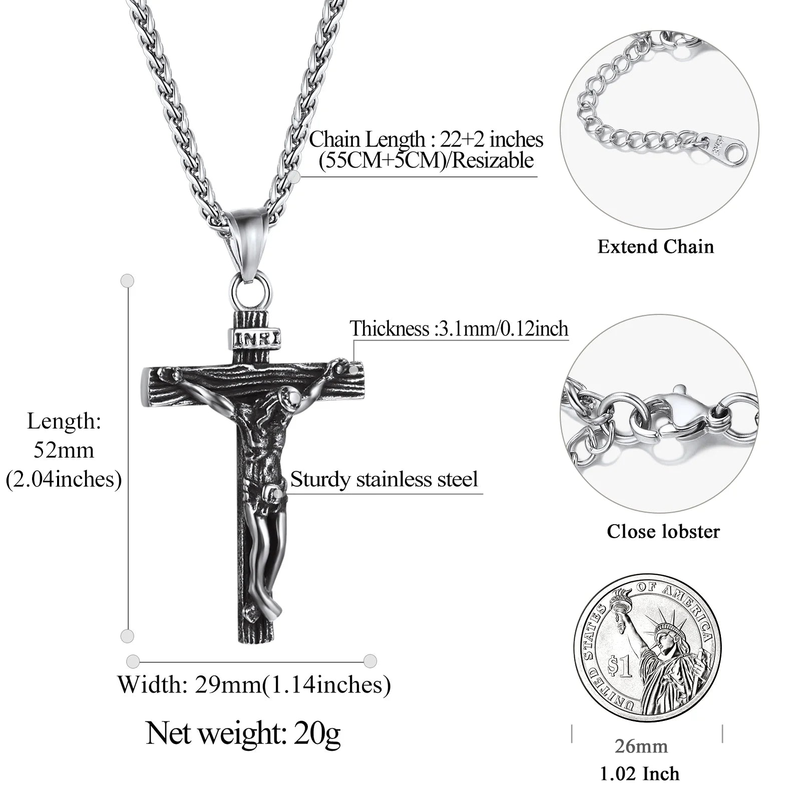 Stylish Stainless Steel Cross Necklace for Christian Dads - Perfect Father’s Day Gift! ✝️💖 #Faith #Fatherhood #GiftIdeas
