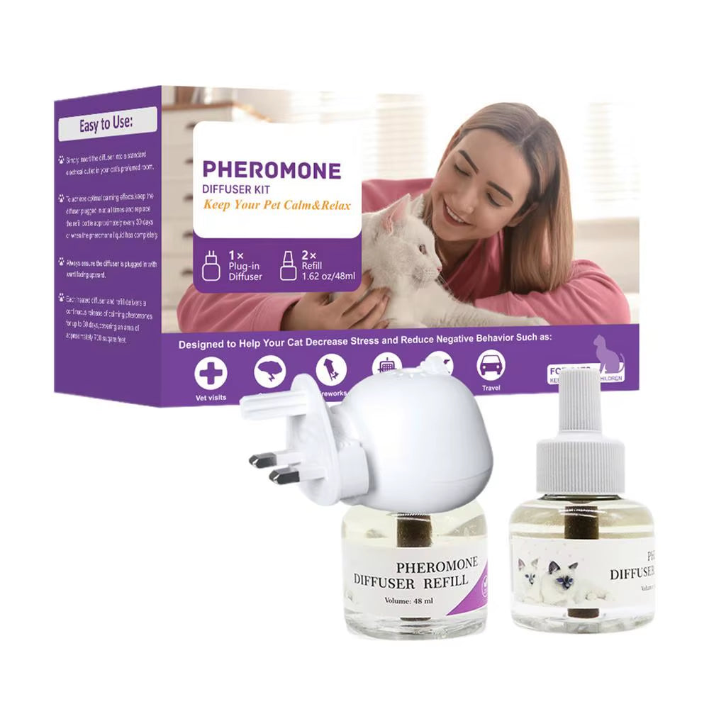 Calm Your Feline Friend Anywhere with Our Long-Lasting Cat Pheromone Diffuser! 🐾✨ Perfect for Travel & Stress Relief!