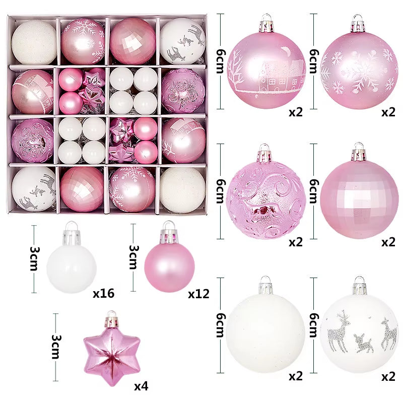 Get Festive with 44Pcs 6CM Christmas Ball Ornaments for Your Tree! Perfect for Home Decor & New Year Celebrations! 🎄✨ #ChristmasDecor #PartySupplies
