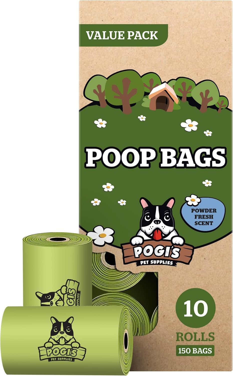 Pogi’S Dog Poop Bags – Leak-Proof & Extra Thick Pet Waste Bags (Fresh Scent, 10 Rolls, 150-Count)