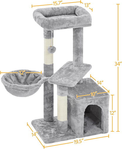 Upgrade your kitty's playground with the Topeakmart 34" Cat Tree! 🐾 Plush condo, cozy platform & fun basket for endless indoor adventures! 🐱✨ #CatFurniture #HappyKittens
