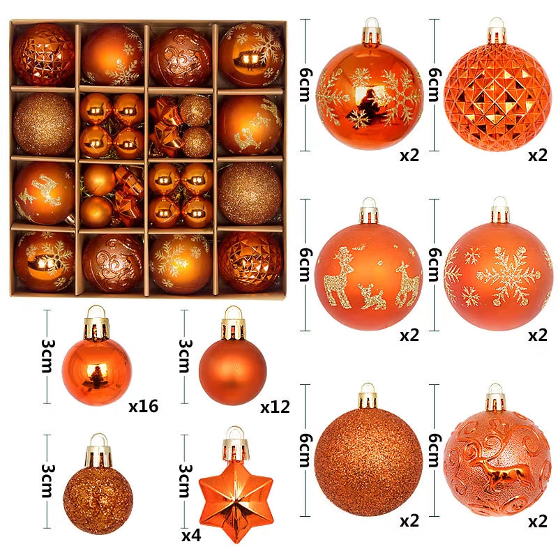 Get Festive with 44Pcs 6CM Christmas Ball Ornaments for Your Tree! Perfect for Home Decor & New Year Celebrations! 🎄✨ #ChristmasDecor #PartySupplies