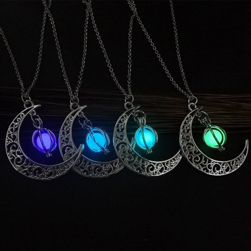 Shine Bright with Our Fashion Moon Luminous Healing Necklace - Perfect Gift for Her! 🌙✨💖