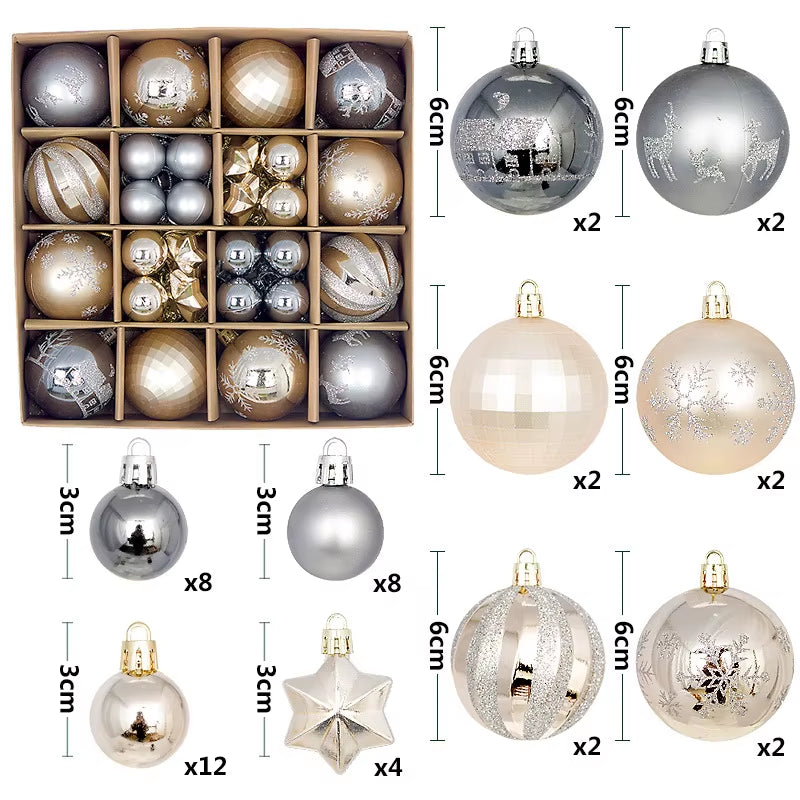 Get Festive with 44Pcs 6CM Christmas Ball Ornaments for Your Tree! Perfect for Home Decor & New Year Celebrations! 🎄✨ #ChristmasDecor #PartySupplies