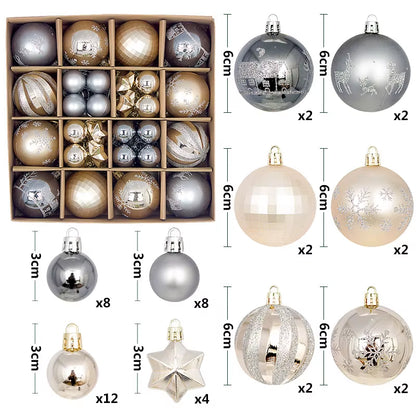 Get Festive with 44Pcs 6CM Christmas Ball Ornaments for Your Tree! Perfect for Home Decor & New Year Celebrations! 🎄✨ #ChristmasDecor #PartySupplies