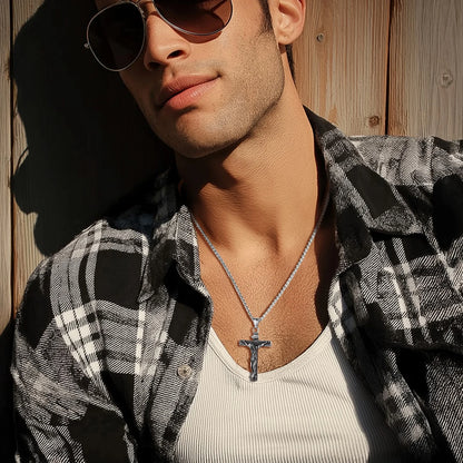 Stylish Stainless Steel Cross Necklace for Christian Dads - Perfect Father’s Day Gift! ✝️💖 #Faith #Fatherhood #GiftIdeas