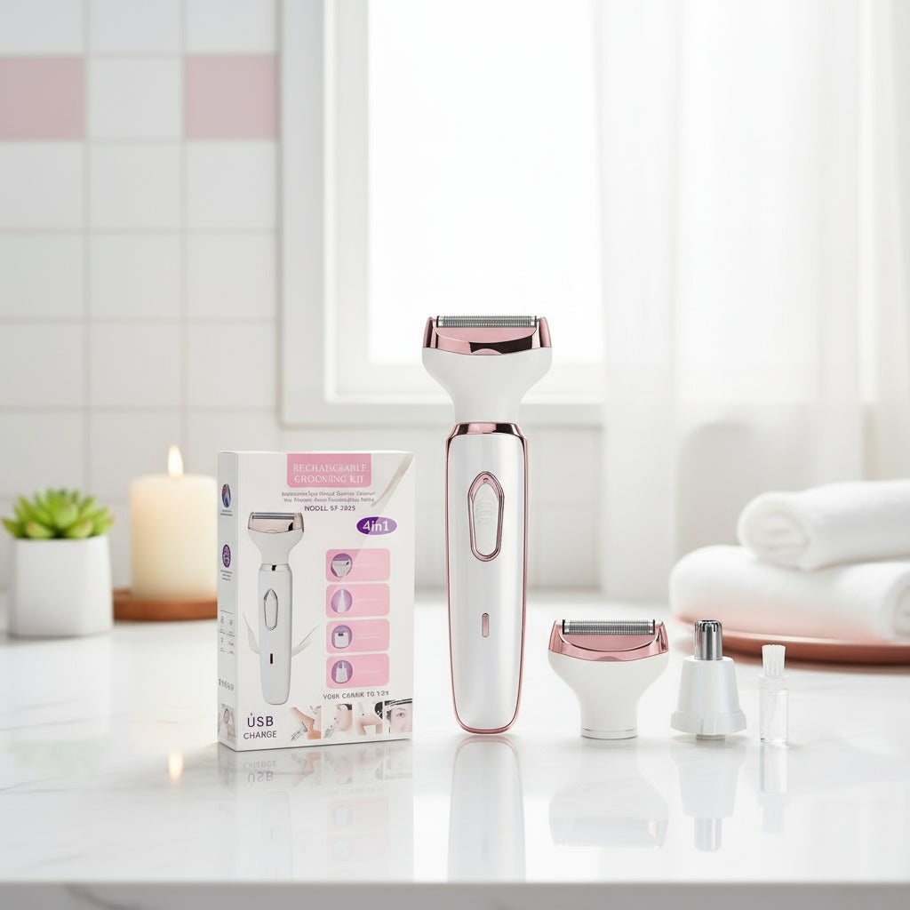 Say goodbye to unwanted hair with our 4-in-1 Electric Lady Shaver! Perfect for painless body hair removal, this cordless trimmer is the ultimate gift for women.✨ #BeautyEssentials #SmoothSkin