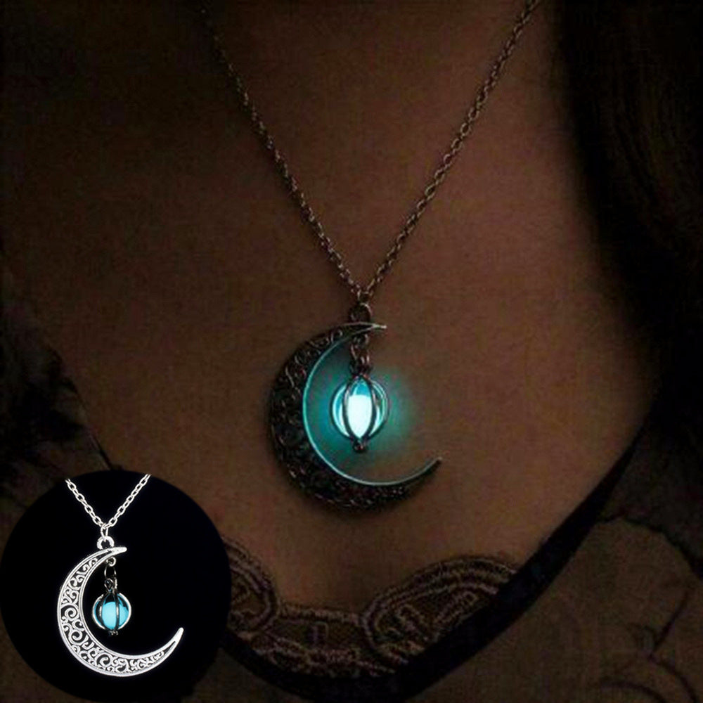 Shine Bright with Our Fashion Moon Luminous Healing Necklace - Perfect Gift for Her! 🌙✨💖